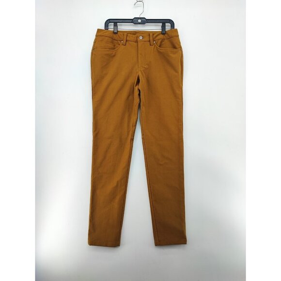 Lululmeon Men's ABC Slim Utilitech Brown Polyester Blend Pants Size 31 - Picture 1 of 9